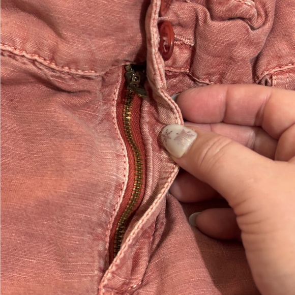 Sundance Women’s 10 Linen Cotton Blend Pants Lace Trim Dusty Pink Boho Casual - Picture 14 of 15